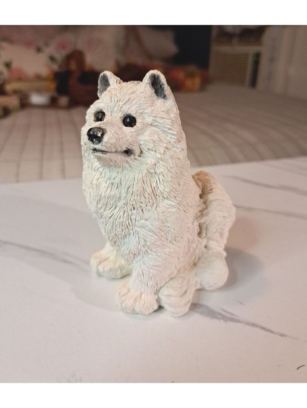 Vintage Stone Critters 1984 SC-163 Samoyed Dog Figurine Statue 4"